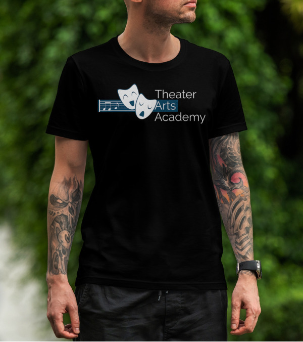 Theater Arts Academy Comedy And Tragedy Masks With Musical Notes T-Shirt