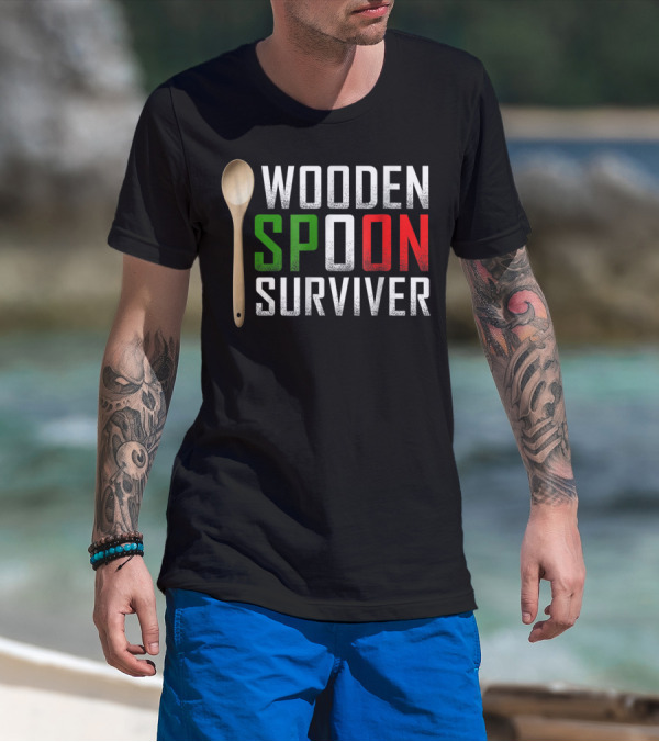 Wooden Spoon Survivor Green Red T-Shirt
