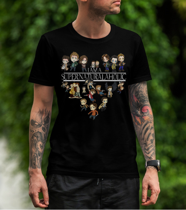I Am A Supernaturalaholic Funny Supernatural Characters Collection T-Shirt