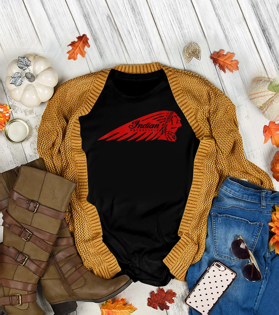 Indian Motorcycle Logo Cafe Racer Biker T-Shirt