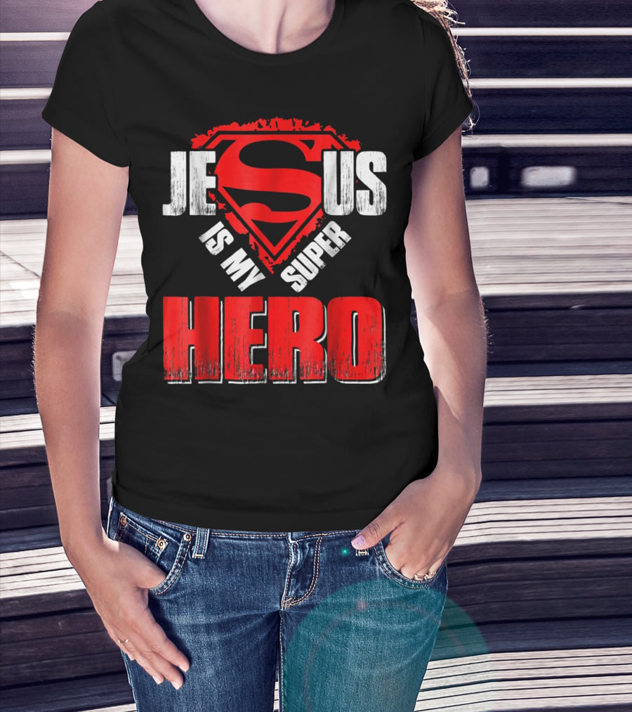 Jesus Is My Super Hero Superman Shield T-Shirt