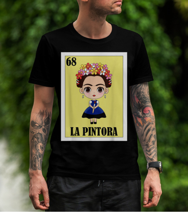 Loteria 68 La Pintora Mexican Graphic Icon T-Shirt
