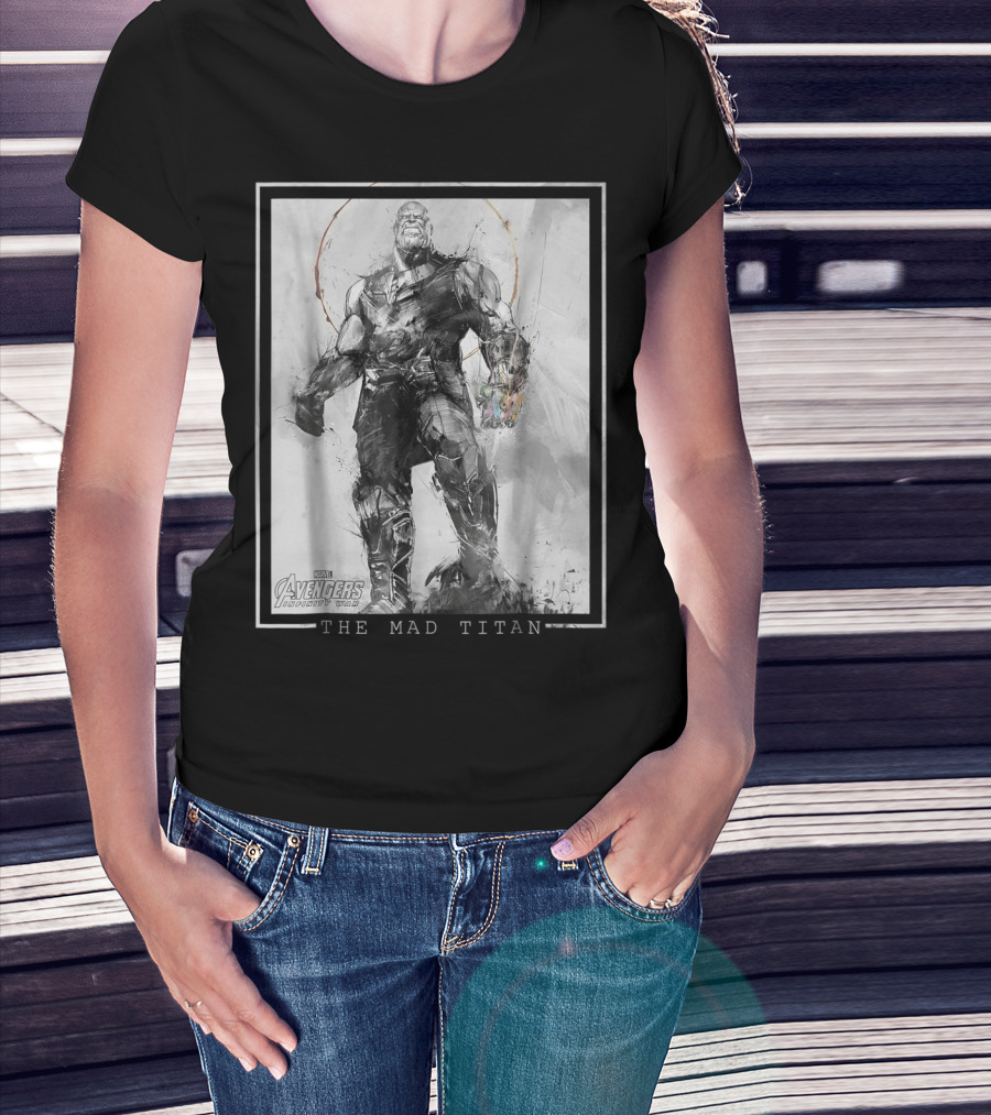 Marvel Avengers Infinity War Thanos The Mad Titan Sketch T-Shirt