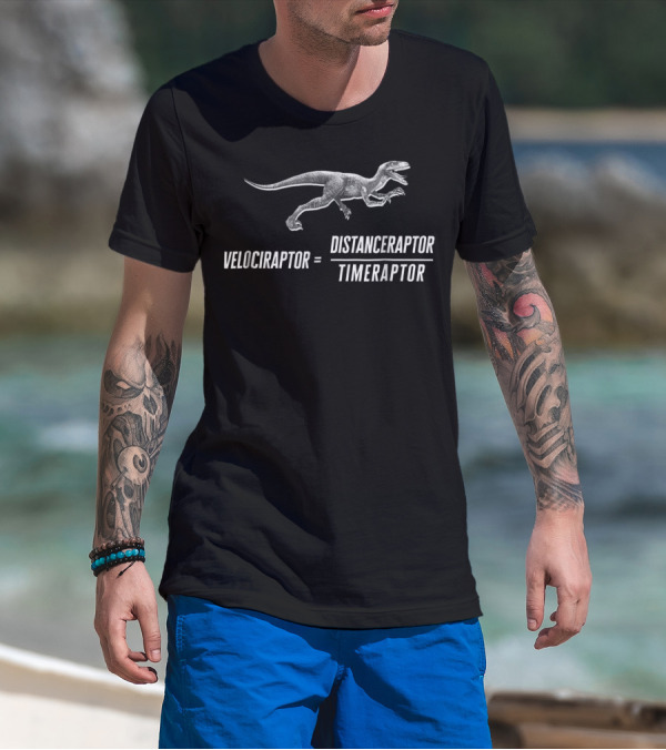 Velociraptor Equation Math Geek Dinosaur Pun Lover Fan T-Shirt