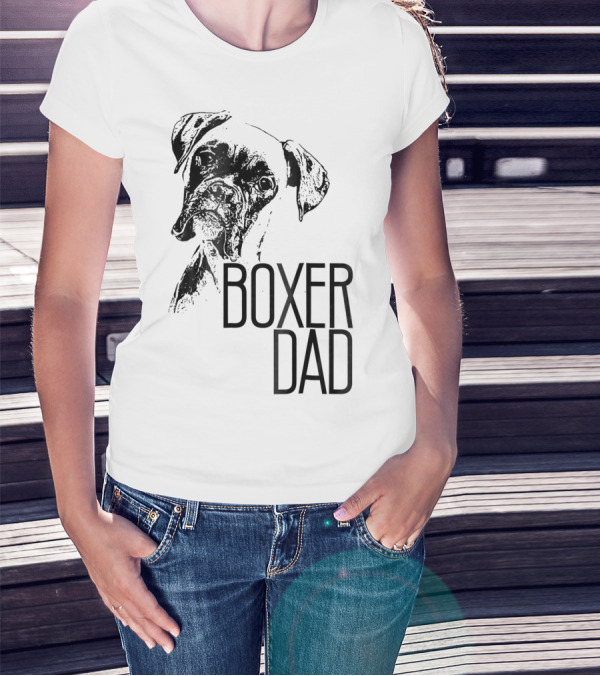 BOXER DAD DOG FACE DOG LOVERS MENS BOXER T-Shirt