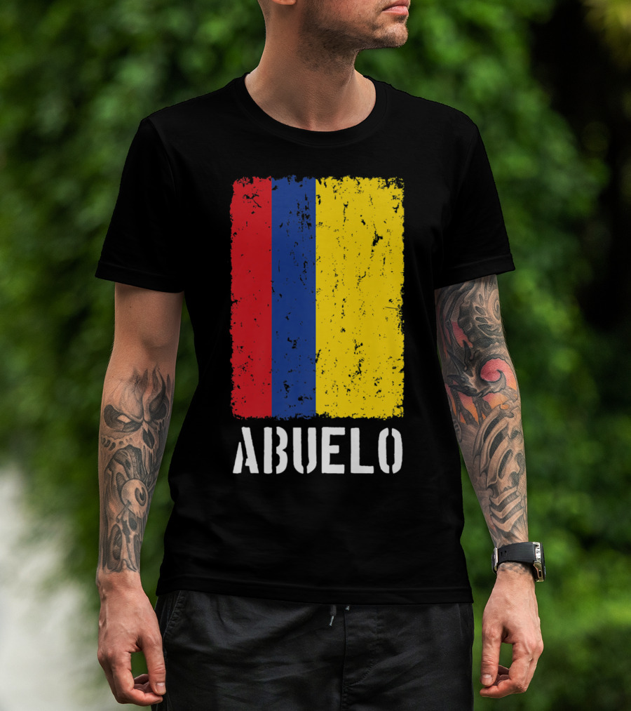 Colombian Grandpa Abuelo Colombia Flag T-Shirt