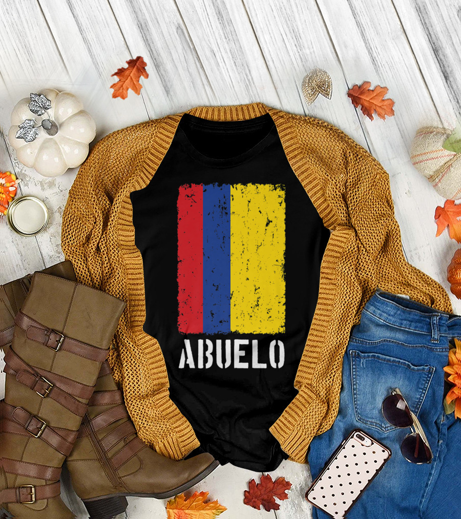 Colombian Grandpa Abuelo Colombia Flag T-Shirt