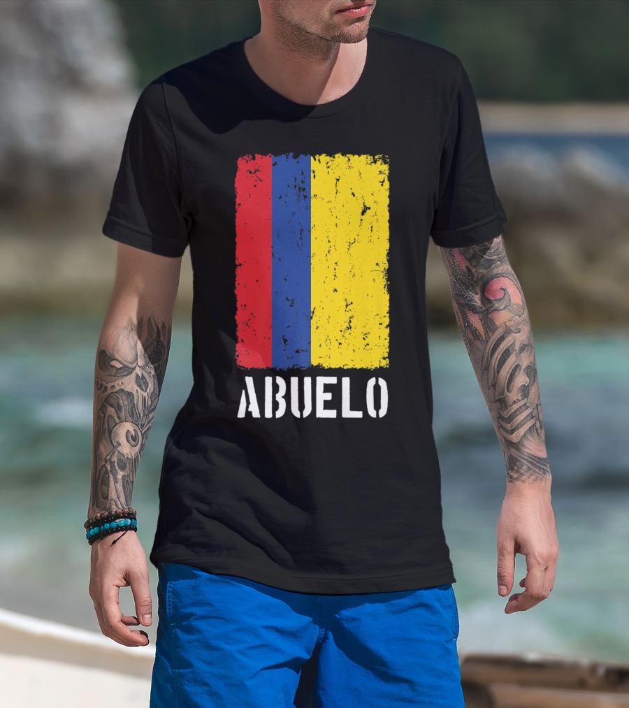 Colombian Grandpa Abuelo Colombia Flag T-Shirt