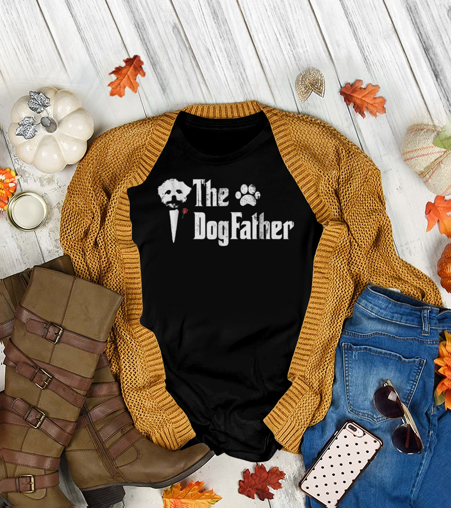 Mens The DogFather Maltese Dog Dad Father's Novelty T-Shirt