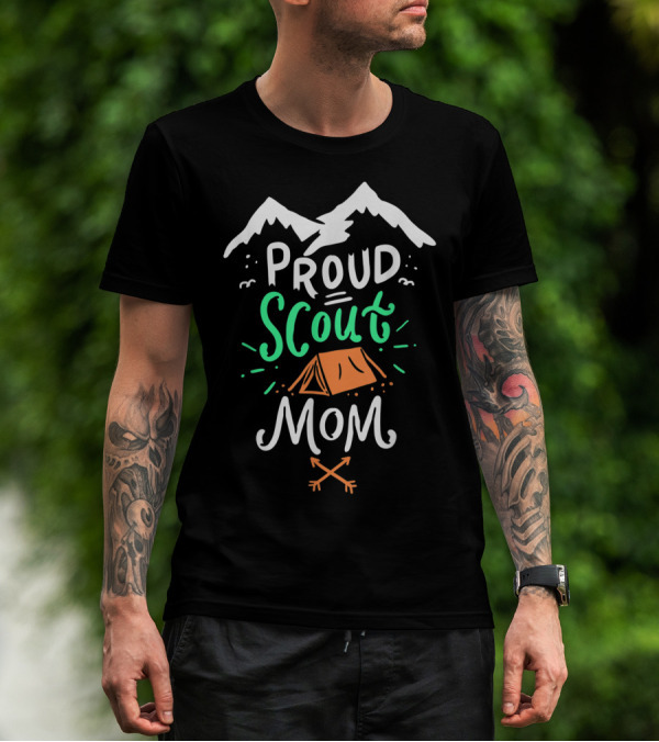 Proud Scout Mom Camping Leader Mountain Adventure T-Shirt