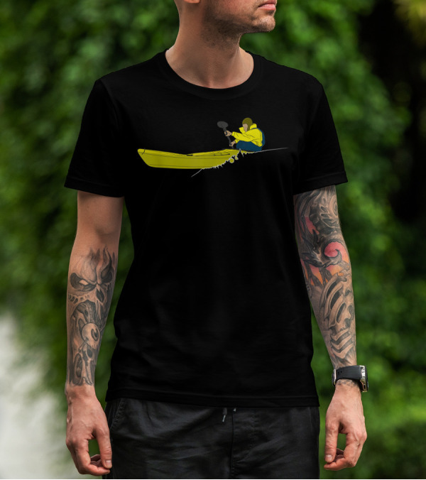 Sea Kayak Ocean Adventure Touring With Yellow Canoe And Paddle T-Shirt