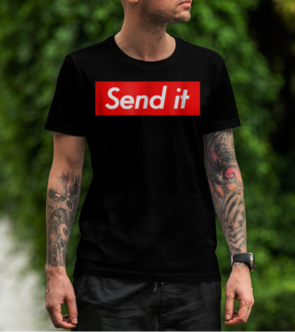 Send It Red Bold Text Iconic T-Shirt