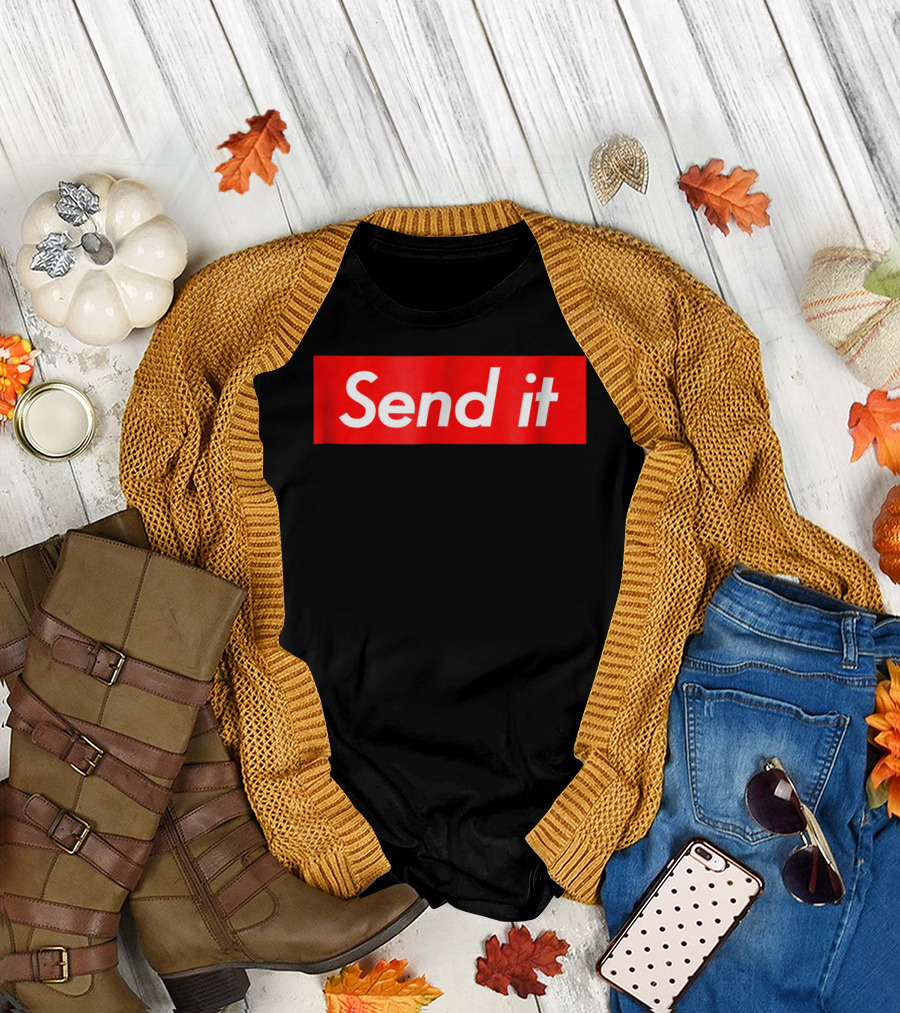Send it Red Bold Text Iconic T-Shirt