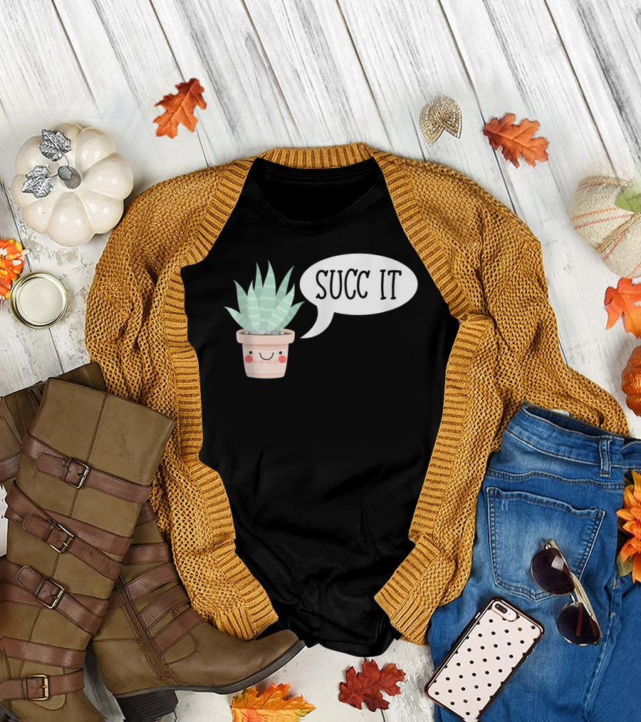 Succ It Cute Kawaii Succulent Plant Pot with Indoor Charm T-Shirt