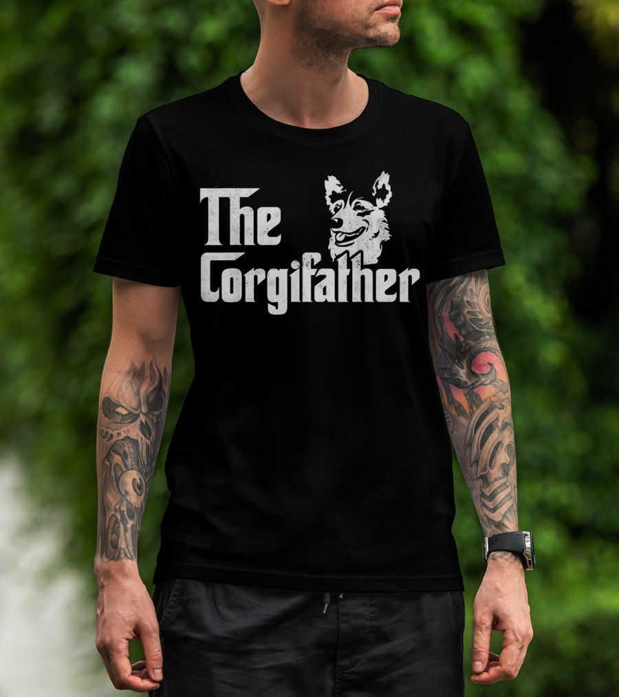 The Dogfather Corgi Dad Iconic T-Shirt