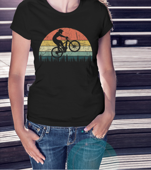 Retro Mountain Bike Enduro Sunset T-Shirt