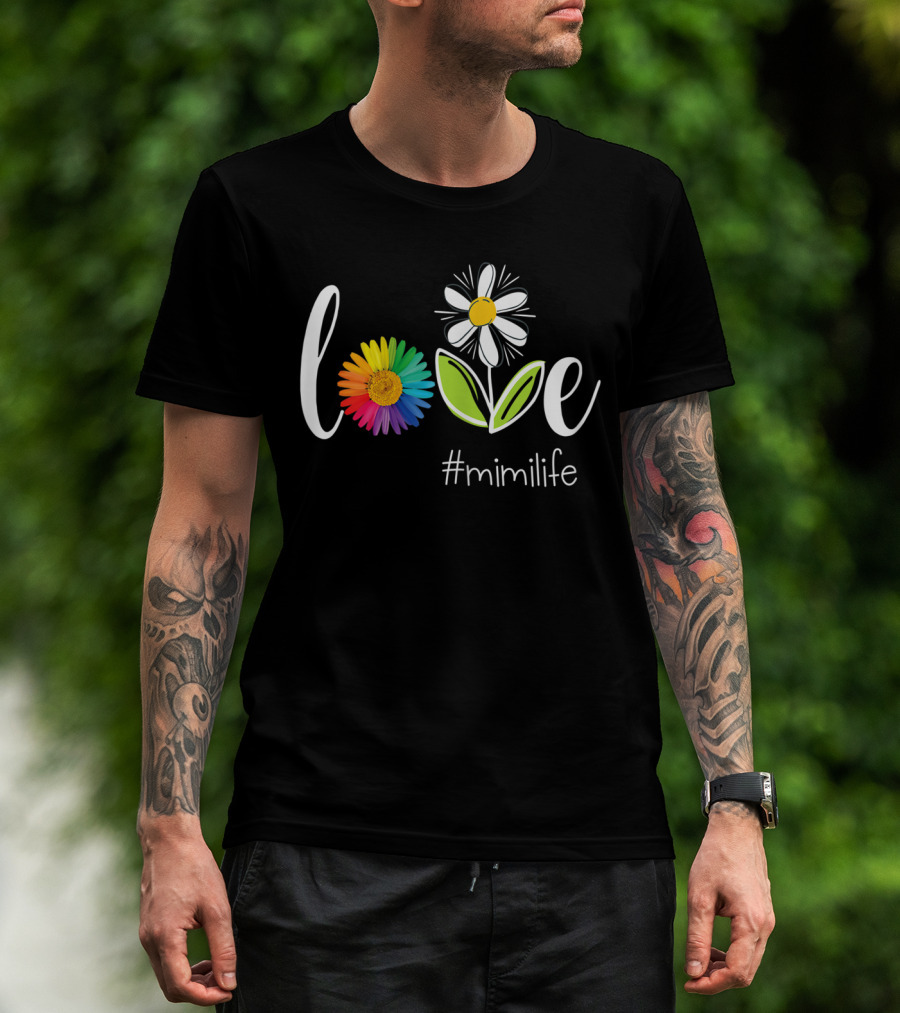 Love MiMi Life Rainbow Flower Daisy T-Shirt