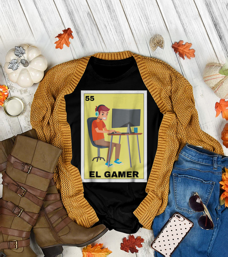 55 Loteria El Gamer Mexican Video Game Card T-Shirt