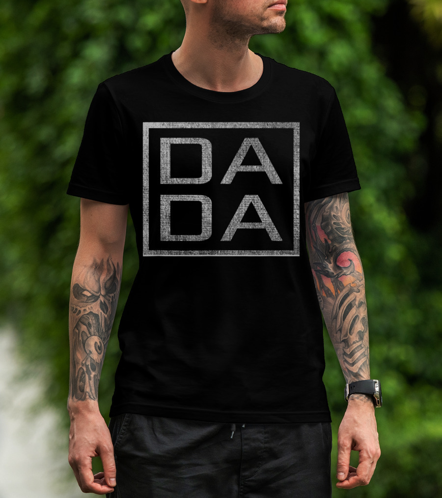 Mens Distressed Dada Funny Father's Day Rectangle T-Shirt