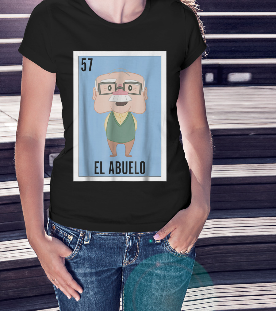 Mens Mexican Loteria El Abuelo 57 T-Shirt