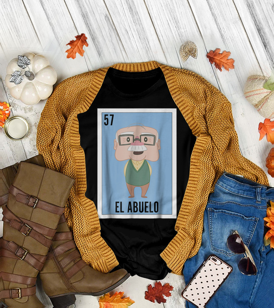 Mens Mexican Loteria El Abuelo 57 T-Shirt