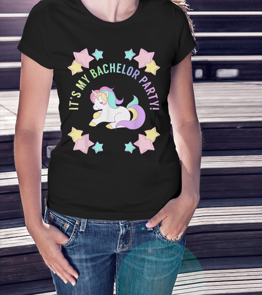 IT'S MY BACHELOR PARTY Unicorn And Stars T-Shirt