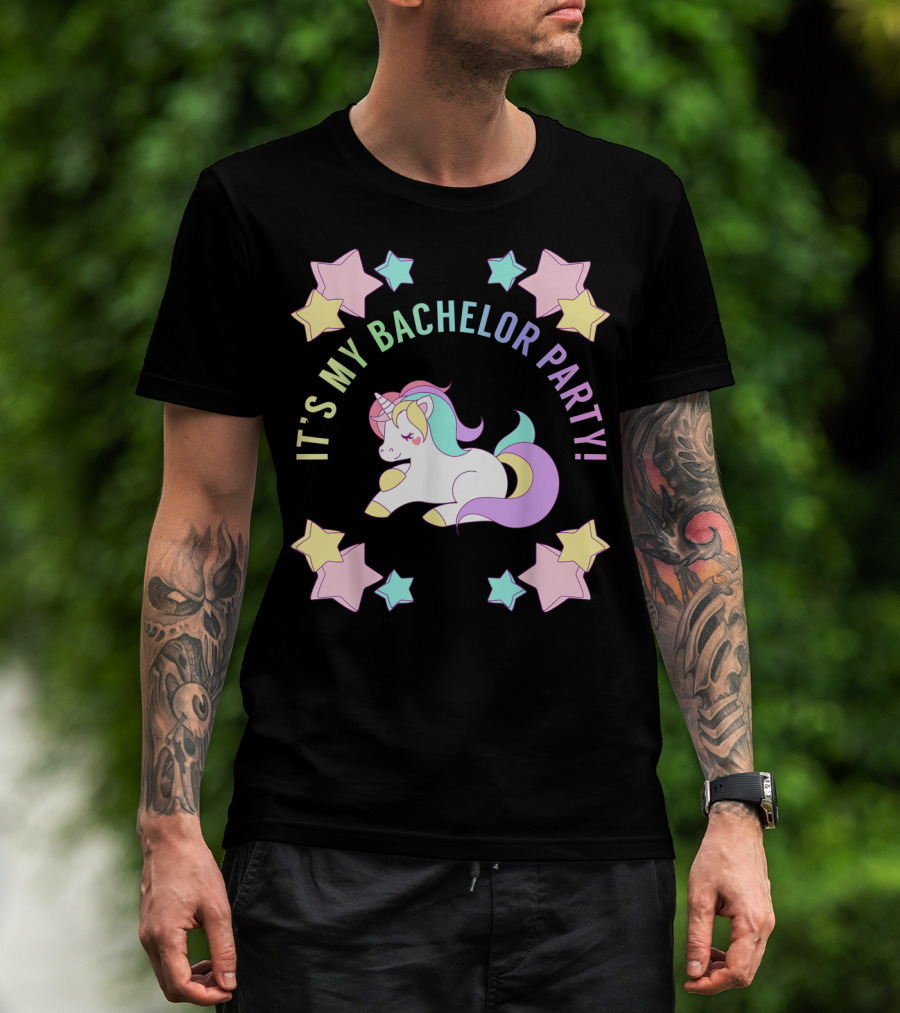 IT'S MY BACHELOR PARTY Unicorn And Stars T-Shirt
