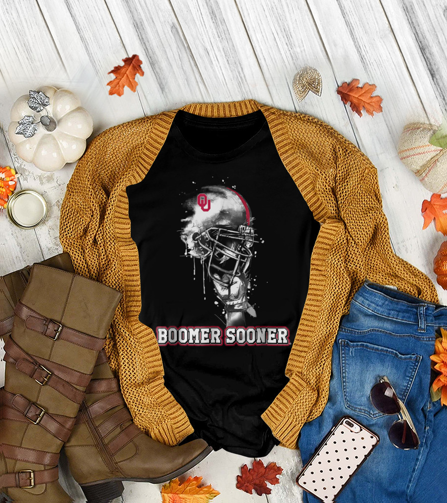 Boomer Sooner Oklahoma Sooners Helmet OU T-Shirt