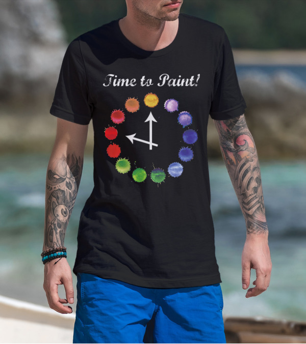 Time To Paint Colorful Clock Palette T-Shirt