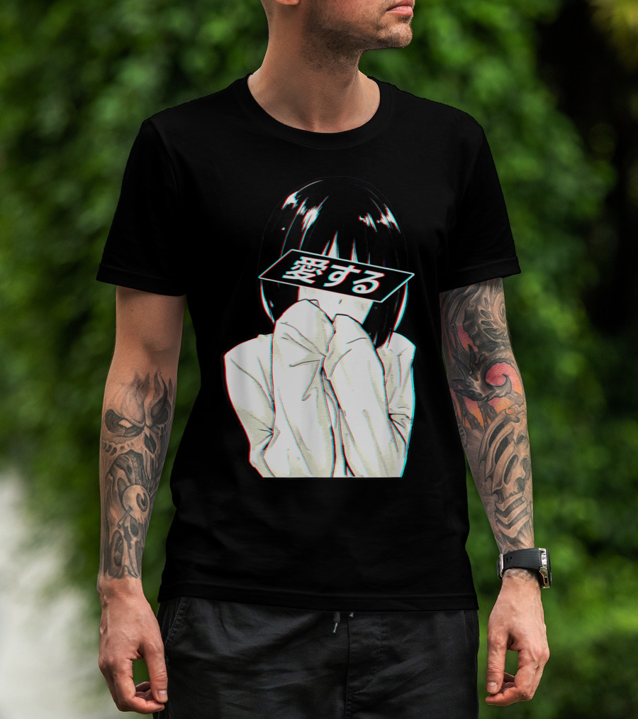 Sad Anime Girl Ai Suru Trashy Waifu Clothing Anime T-Shirt