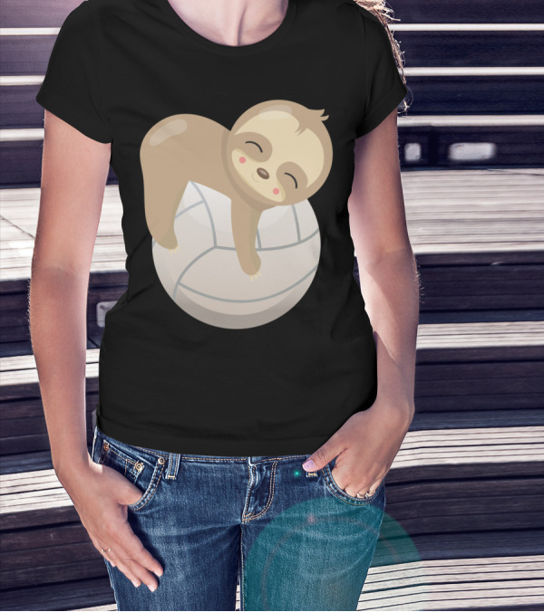 Sloth Volleyball Animal Love Cute Sleeping Baby T-Shirt