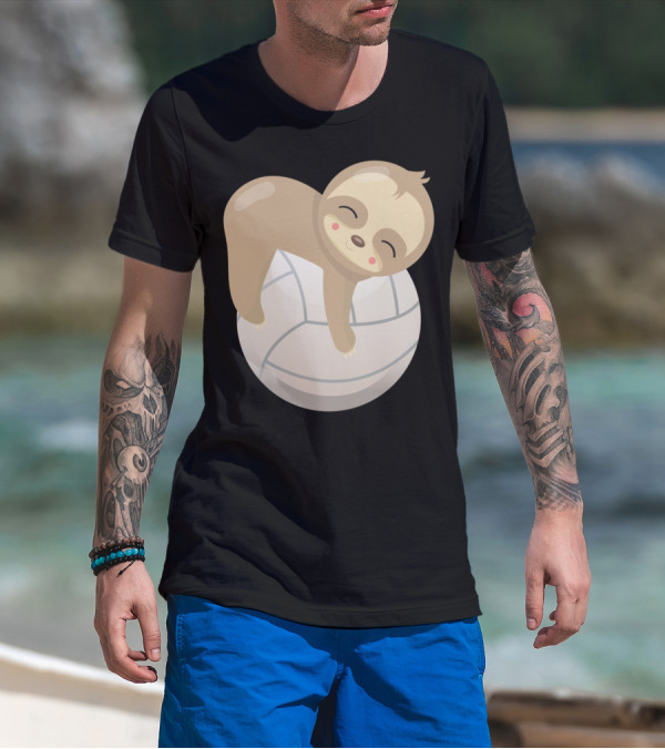 Sloth Volleyball Animal Love Cute Sleeping Baby T-Shirt
