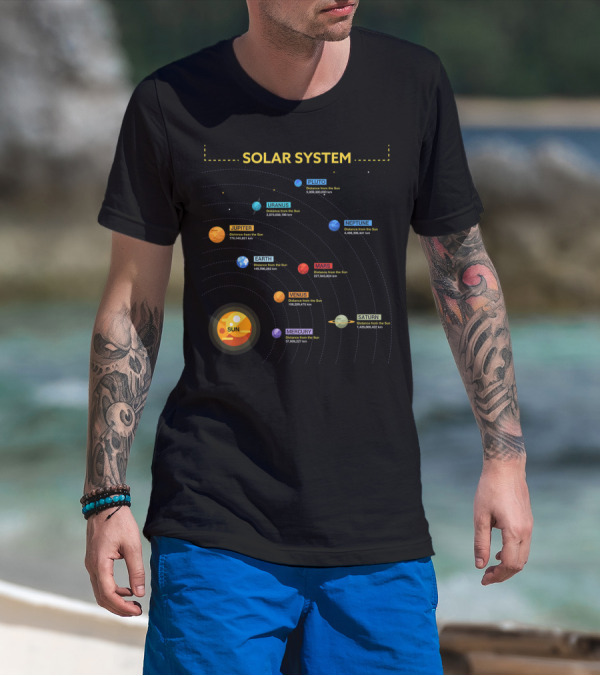 Solar System Sun Mercury Venus Earth Mars Jupiter Saturn Uranus Neptune Pluto T-Shirt