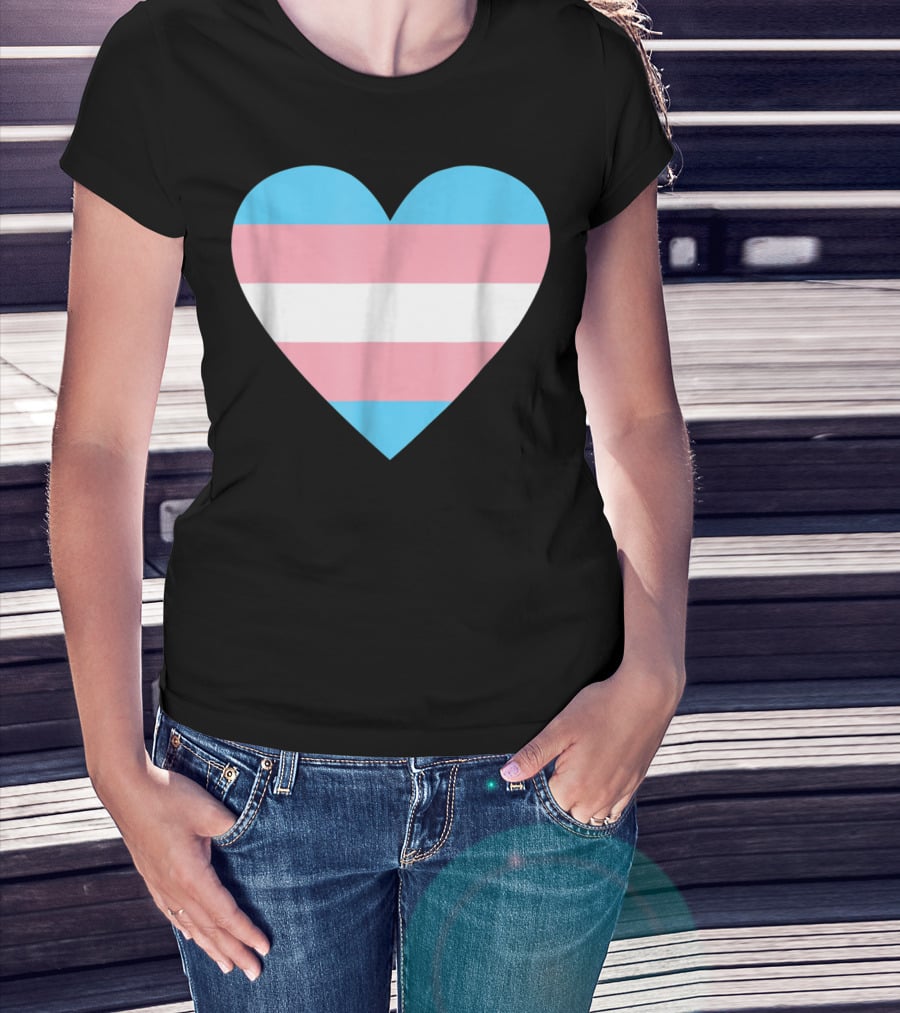 Transgender Flag Heart For Pride T-Shirt