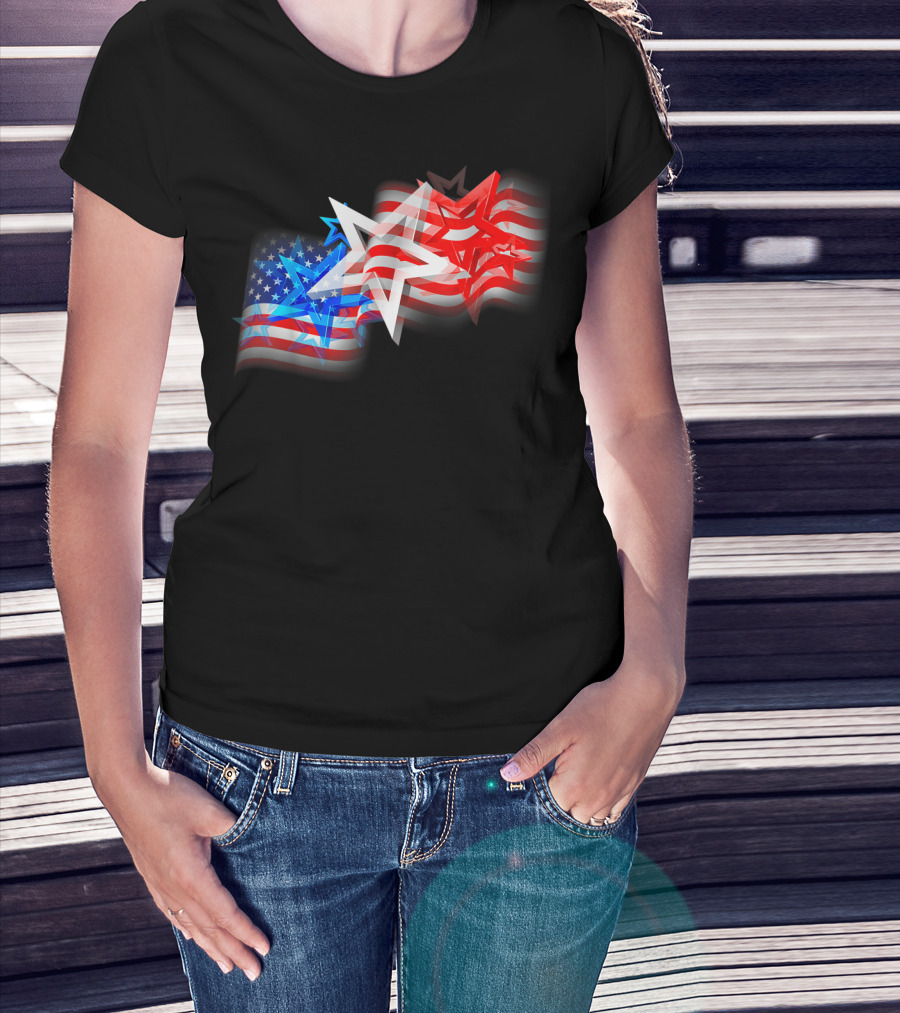US Flag Patriotic American Stars And Stripes Iconic T-Shirt