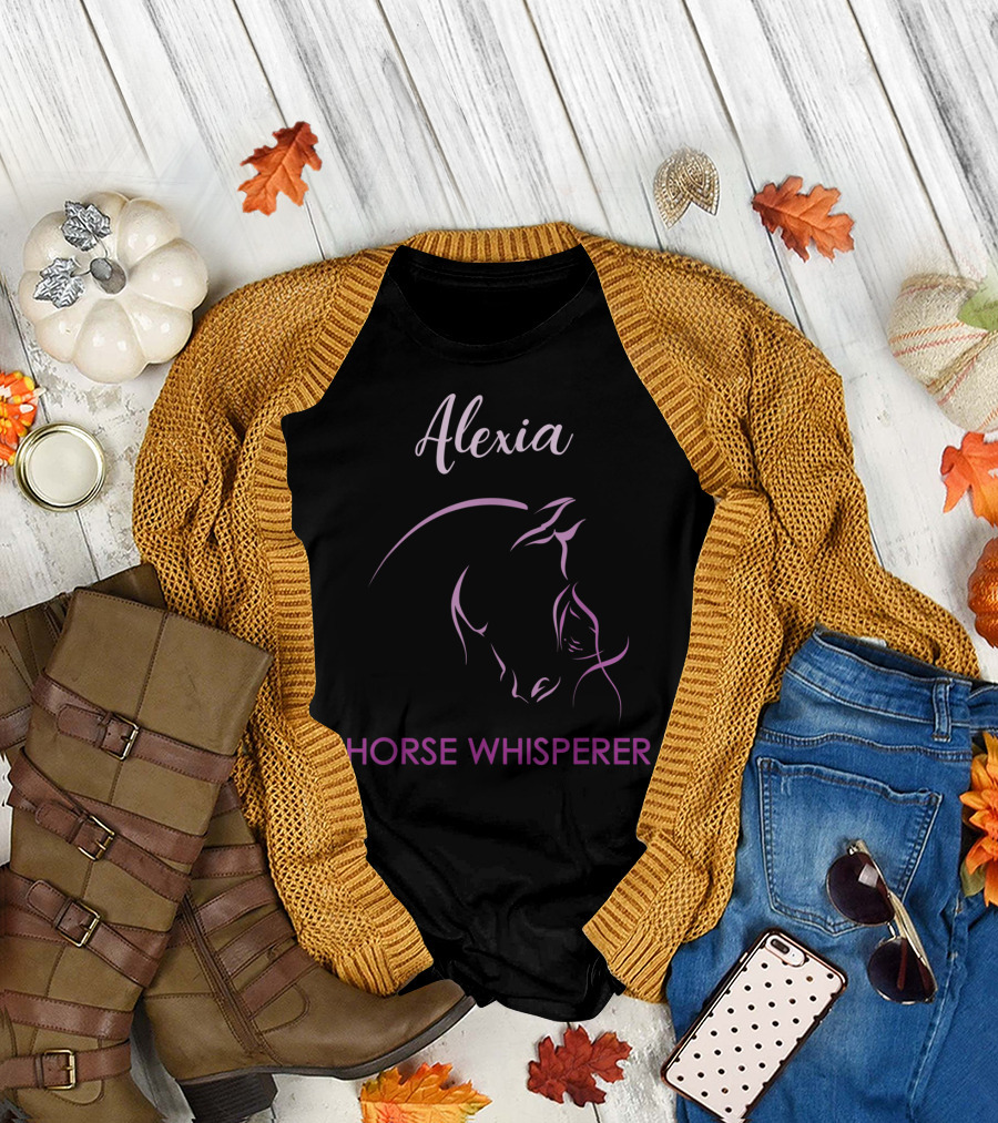 Alexia Horse Whisperer Elegant Purple Outline T-Shirt