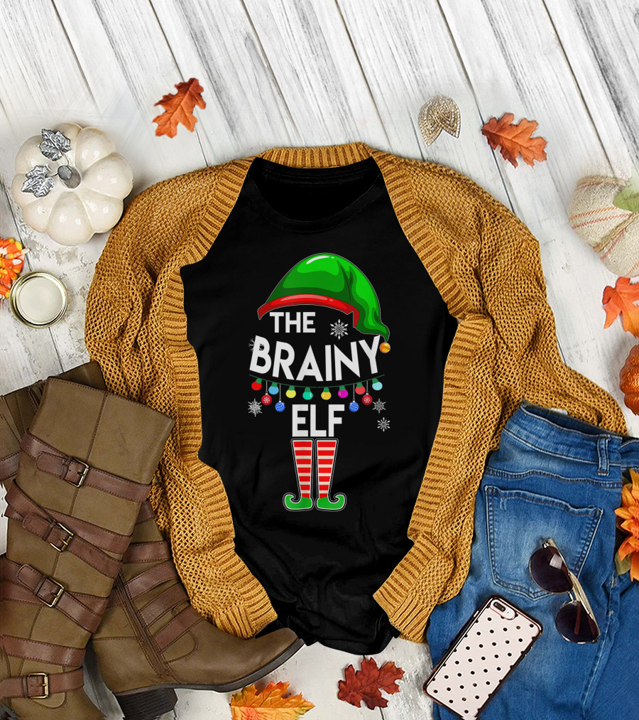 The Brainy Elf Family Christmas Holiday T-Shirt