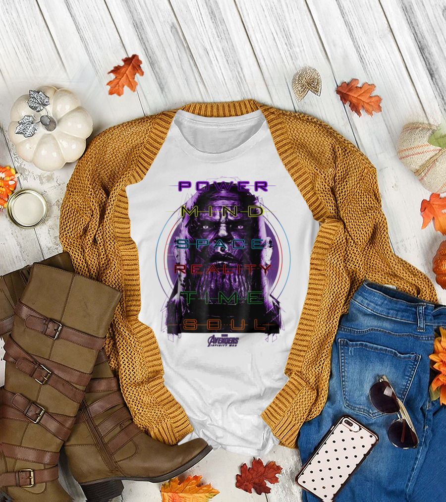 Marvel Avengers Infinity War Thanos Power Mind Space Reality Time Soul T-Shirt