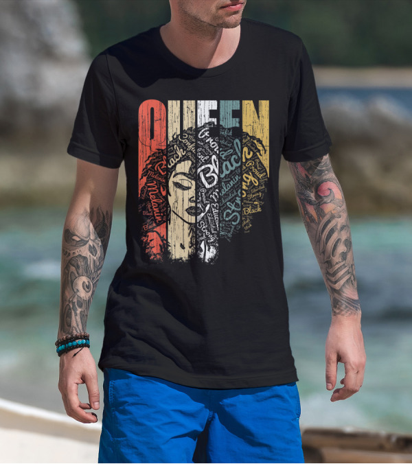 Queen Melanin Black Strong Empowered African American Woman T-Shirt