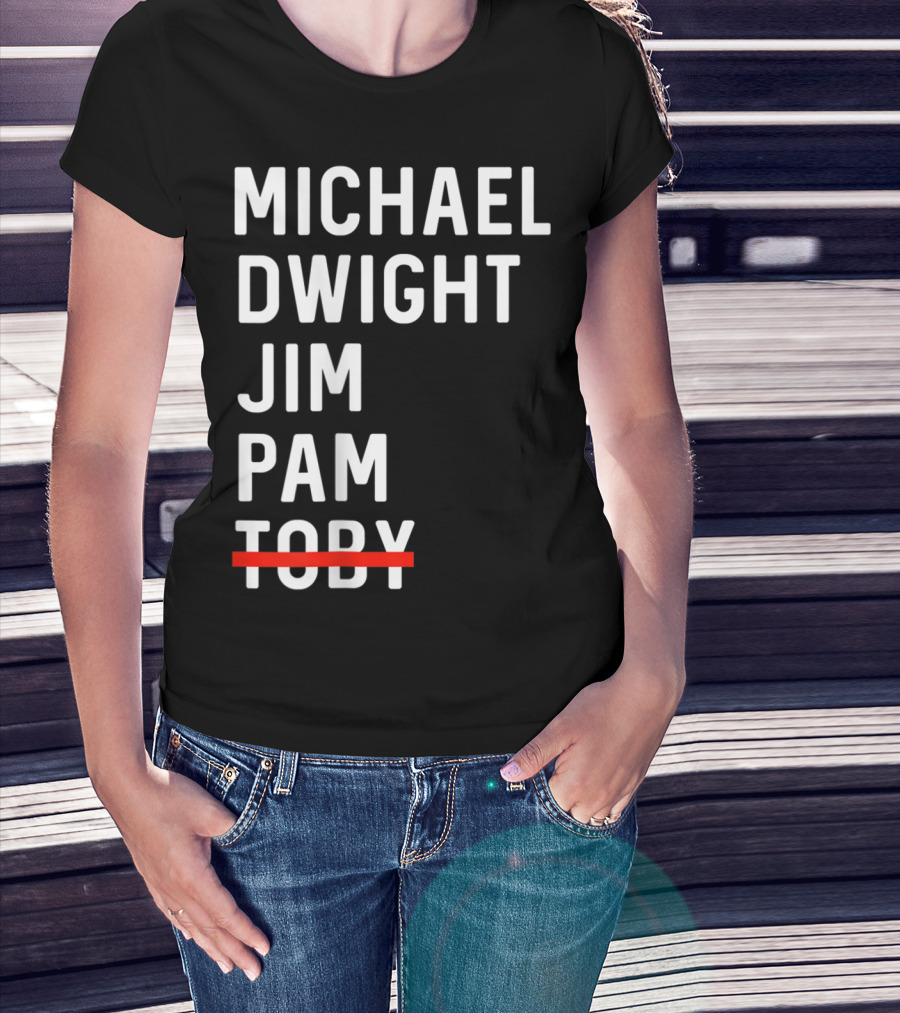 Michael Dwight Jim Pam Toby Crossed Out T-Shirt