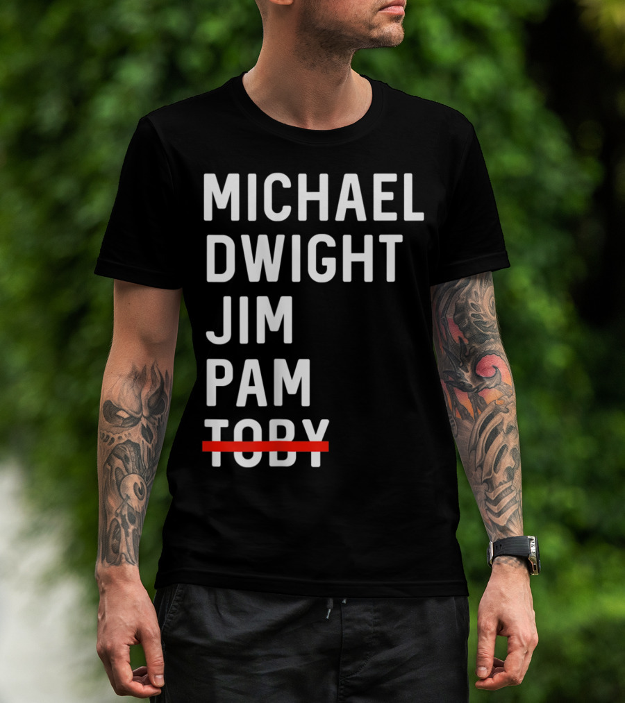 Michael Dwight Jim Pam Toby Crossed Out T-Shirt