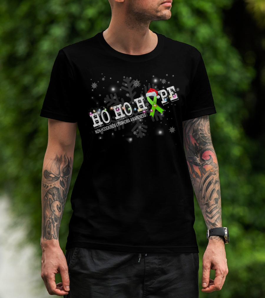 HO HO HOPE Non-Hodgkin's Lymphoma Awareness Christmas T-Shirt