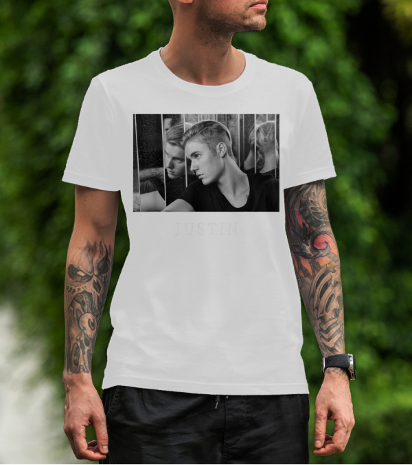 Justin Bieber Reflection Mirror Photography T-Shirt