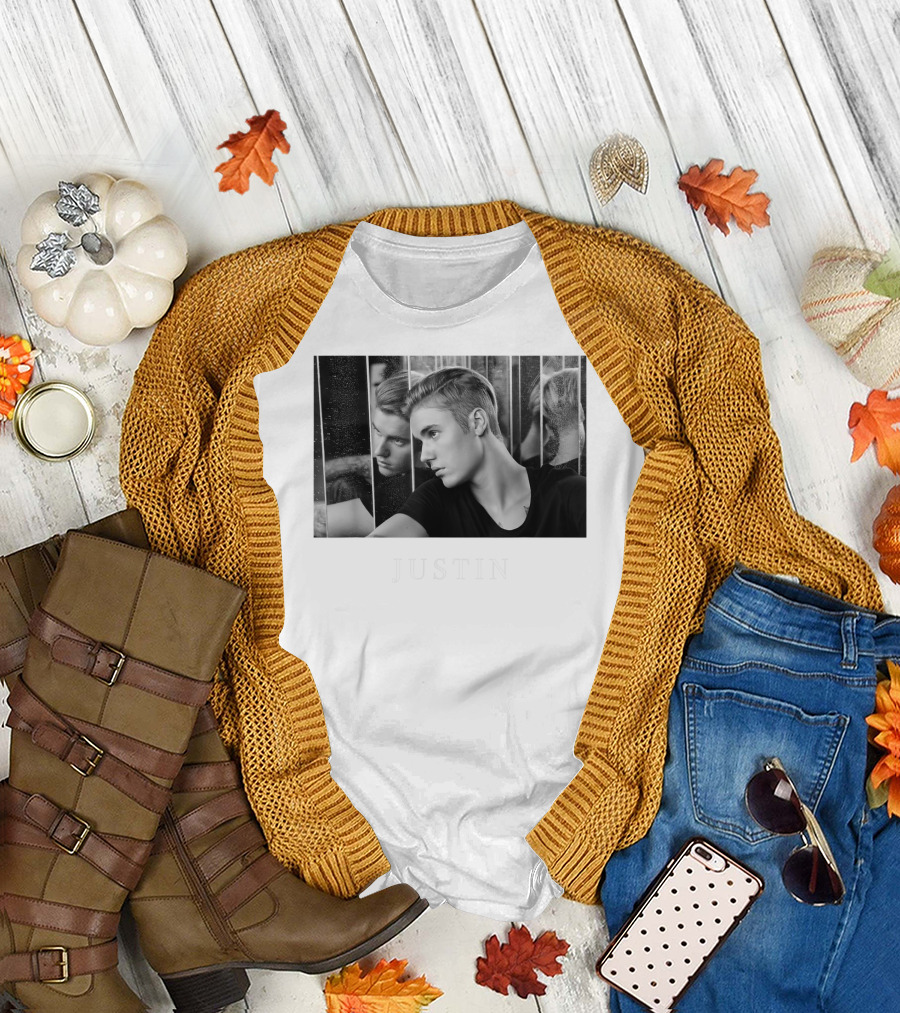 Justin Bieber Reflection Mirror Photography T-Shirt