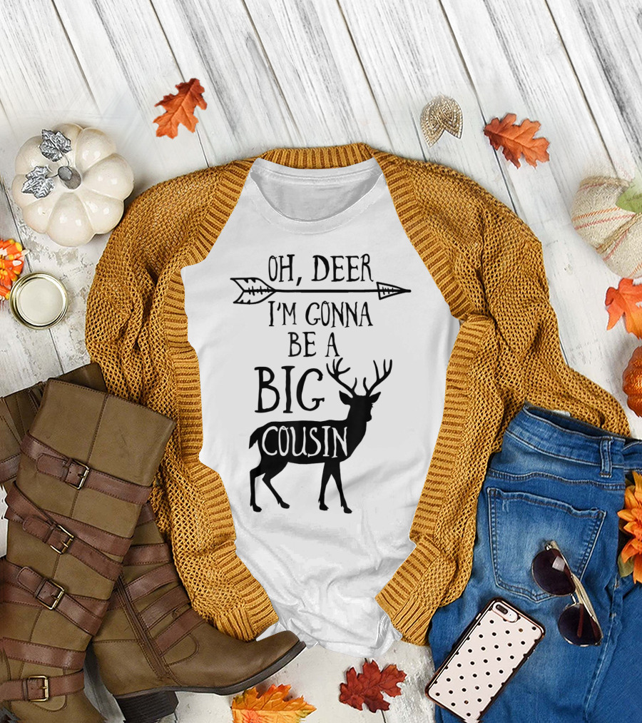 Oh Deer I'm Gonna Be A Big Cousin Arrow Deer T-Shirt