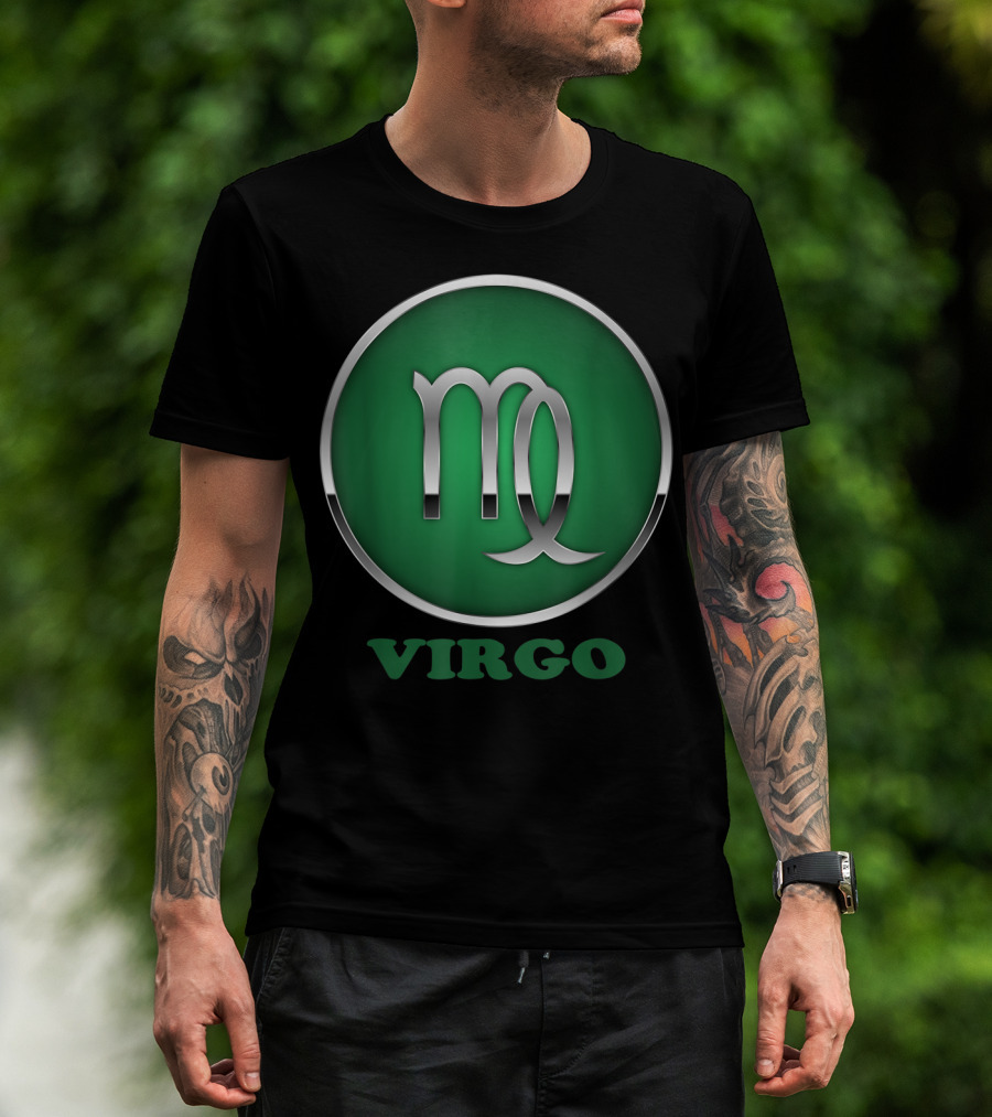 Virgo Personalidad El Signo Del Zodíaco Símbolo Icońico Verde T-Shirt