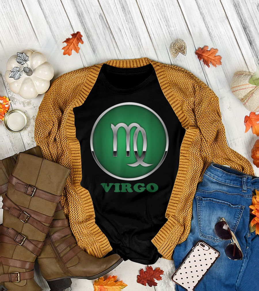 Virgo Personalidad El Signo Del Zodíaco Símbolo Icońico Verde T-Shirt