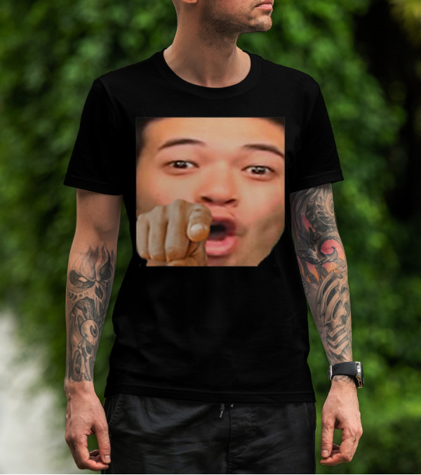 Pogyou Corner Emote Pointing Face Twitch Reaction T-Shirt