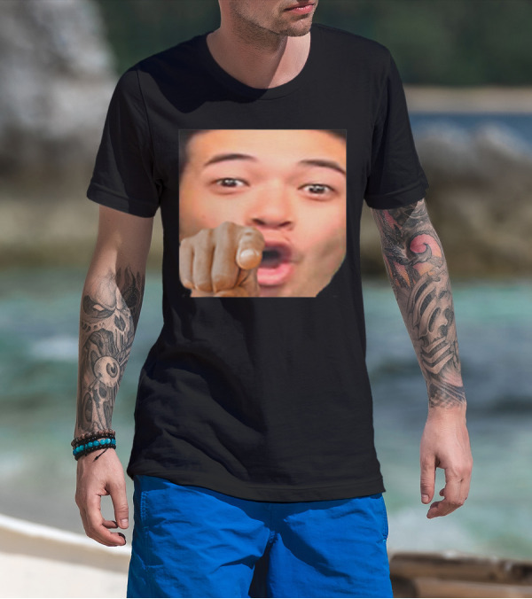 Pogyou Corner Emote Pointing Face Twitch Reaction T-Shirt