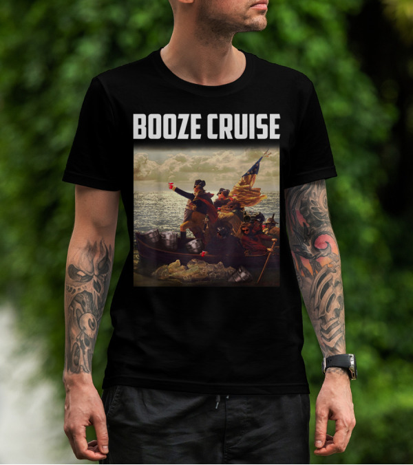 Booze Cruise Red Cups And Revolutionary Boat Party With Shades T-Shirt